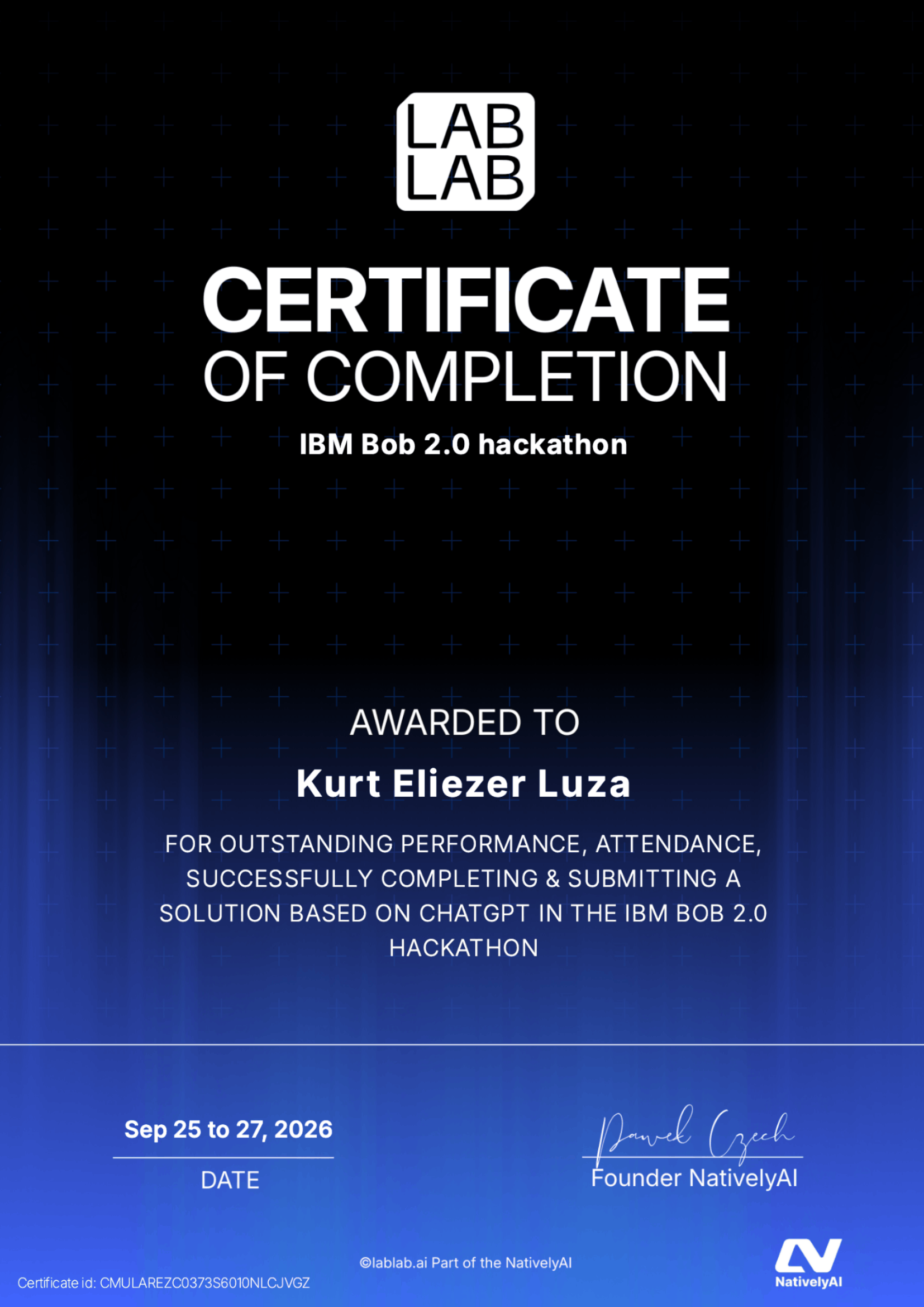 IBM Bob 2.0 hackathon-certificate-1